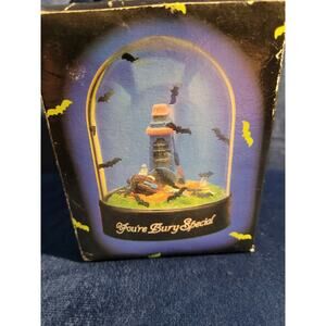 Enesco 1987 Halloween Decoration You're Bury Special Water Globe Dome